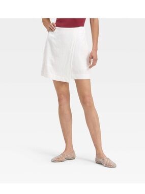 a new day white linen skirt